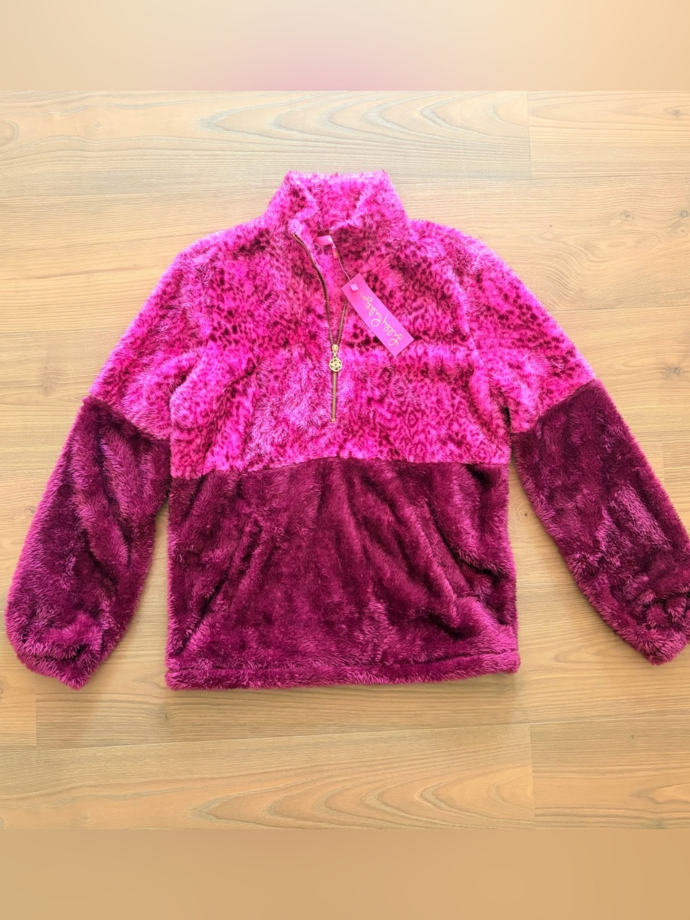 Lilly Pulitzer Keala Sherpa Popover in the Amarena Cherry Pattern Play